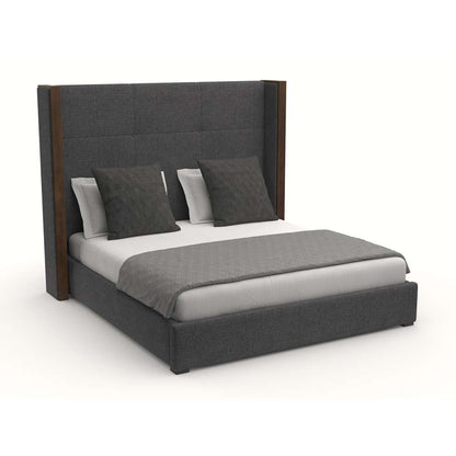 Nativa Interiors - Irenne Simple Tufted Upholstered Medium California King Charcoal Bed - BED-IRENNE-ST-MID-CA-PF-CHARCOAL veiw 2