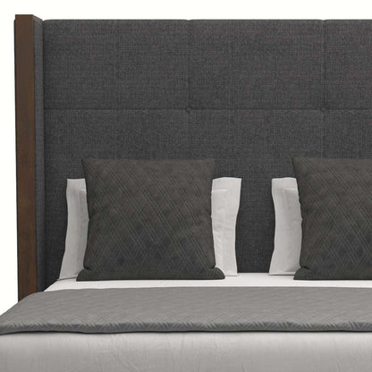 Nativa Interiors - Irenne Simple Tufted Upholstered Medium California King Charcoal Bed - BED-IRENNE-ST-MID-CA-PF-CHARCOAL veiw 3