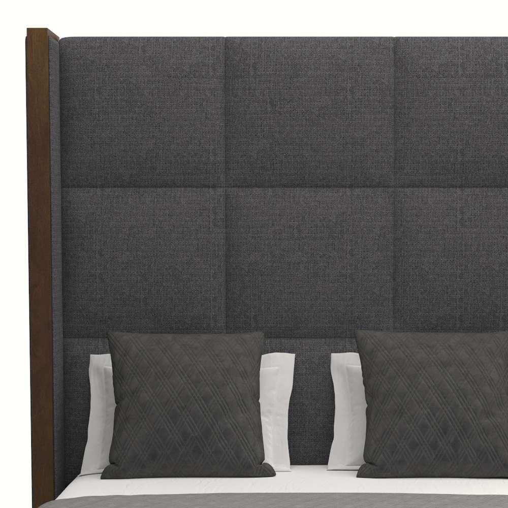 Nativa Interiors - Irenne Square Tufted Upholstered High California King Charcoal Bed - BED-IRENNE-SQ-HI-CA-PF-CHARCOAL veiw 3