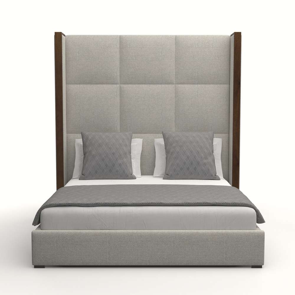 Nativa Interiors - Irenne Square Tufted Upholstered High Height California King Grey Bed - BED-IRENNE-SQ-HI-CA-PF-GREY veiw 1