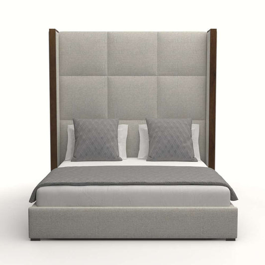 Nativa Interiors - Irenne Square Tufted Upholstered High Height California King Grey Bed - BED-IRENNE-SQ-HI-CA-PF-GREY veiw 1