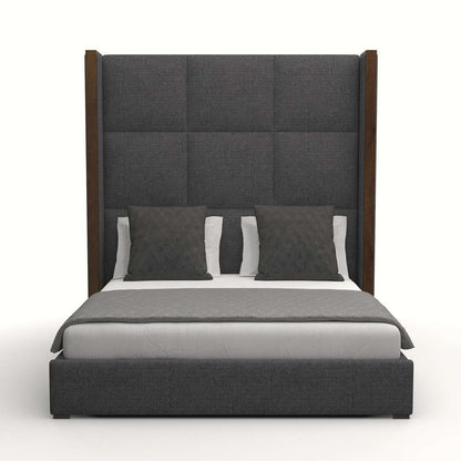 Nativa Interiors - Irenne Square Tufted Upholstered High King Charcoal Bed - BED-IRENNE-SQ-HI-KN-PF-CHARCOAL veiw 1