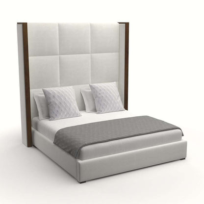 Nativa Interiors - Irenne Square Tufted Upholstered High King Off White Bed - BED-IRENNE-SQ-HI-KN-PF-WHITE veiw 2
