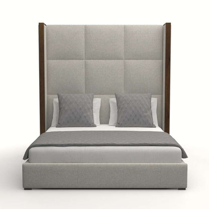 Nativa Interiors - Irenne Square Tufted Upholstered High Queen Grey Bed - BED-IRENNE-SQ-HI-QN-PF-GREY veiw 1