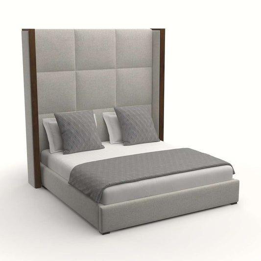 Nativa Interiors - Irenne Square Tufted Upholstered High Queen Grey Bed - BED-IRENNE-SQ-HI-QN-PF-GREY veiw 2