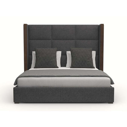 Nativa Interiors - Irenne Square Tufted Upholstered Medium California King Charcoal Bed - BED-IRENNE-SQ-MID-CA-PF-CHARCOAL veiw 1