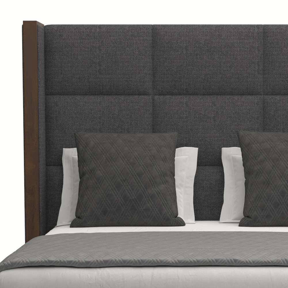 Nativa Interiors - Irenne Square Tufted Upholstered Medium California King Charcoal Bed - BED-IRENNE-SQ-MID-CA-PF-CHARCOAL veiw 3