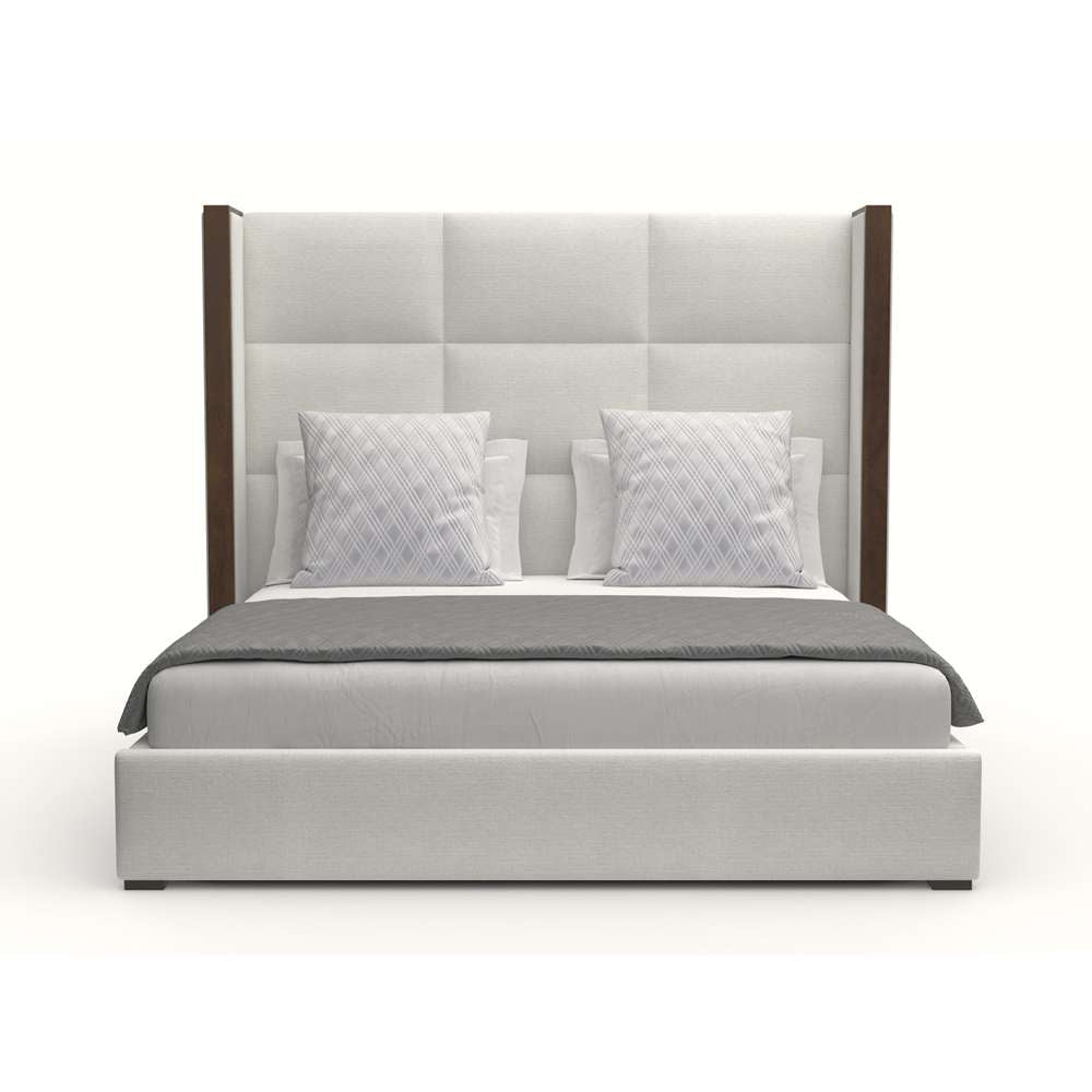 Nativa Interiors - Irenne Square Tufted Upholstered Medium Queen Off White Bed - BED-IRENNE-SQ-MID-QN-PF-WHITE veiw 1