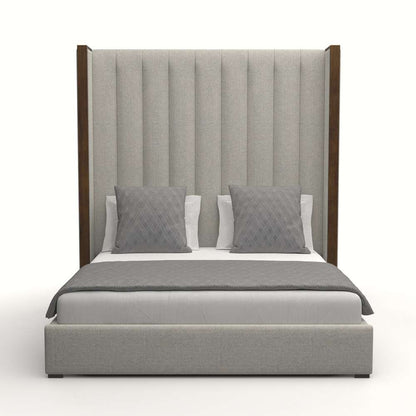 Nativa Interiors - Irenne Vertical Channel Tufted Upholstered High King Grey Bed - BED-IRENNE-VC-HI-KN-PF-GREY veiw 1