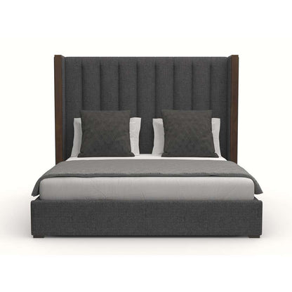 Nativa Interiors - Irenne Vertical Channel Tufted Upholstered Medium King Charcoal Bed - BED-IRENNE-VC-MID-KN-PF-CHARCOAL veiw 1