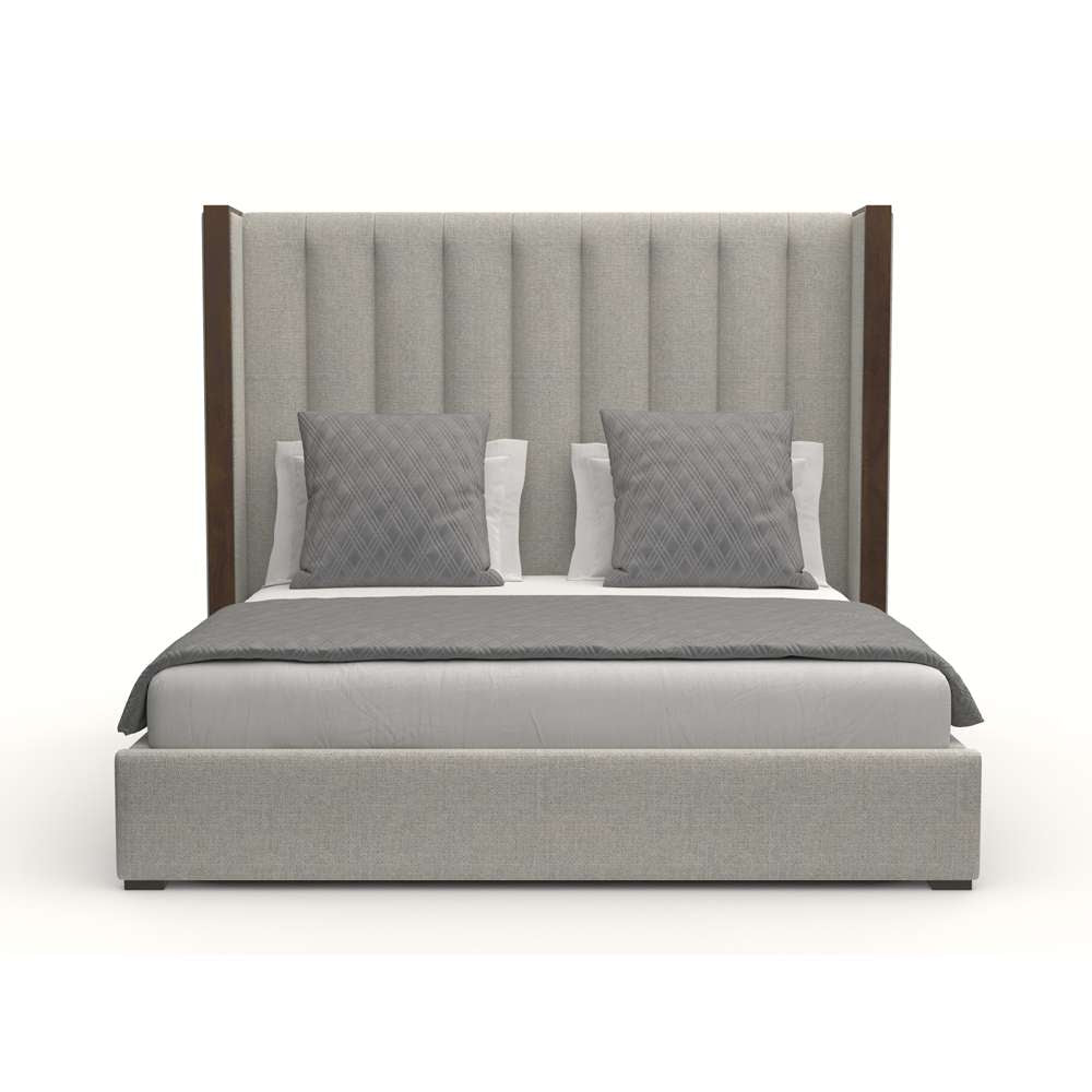 Nativa Interiors - Irenne Vertical Channel Tufted Upholstered Medium Queen Grey Bed - BED-IRENNE-VC-MID-QN-PF-GREY veiw 1