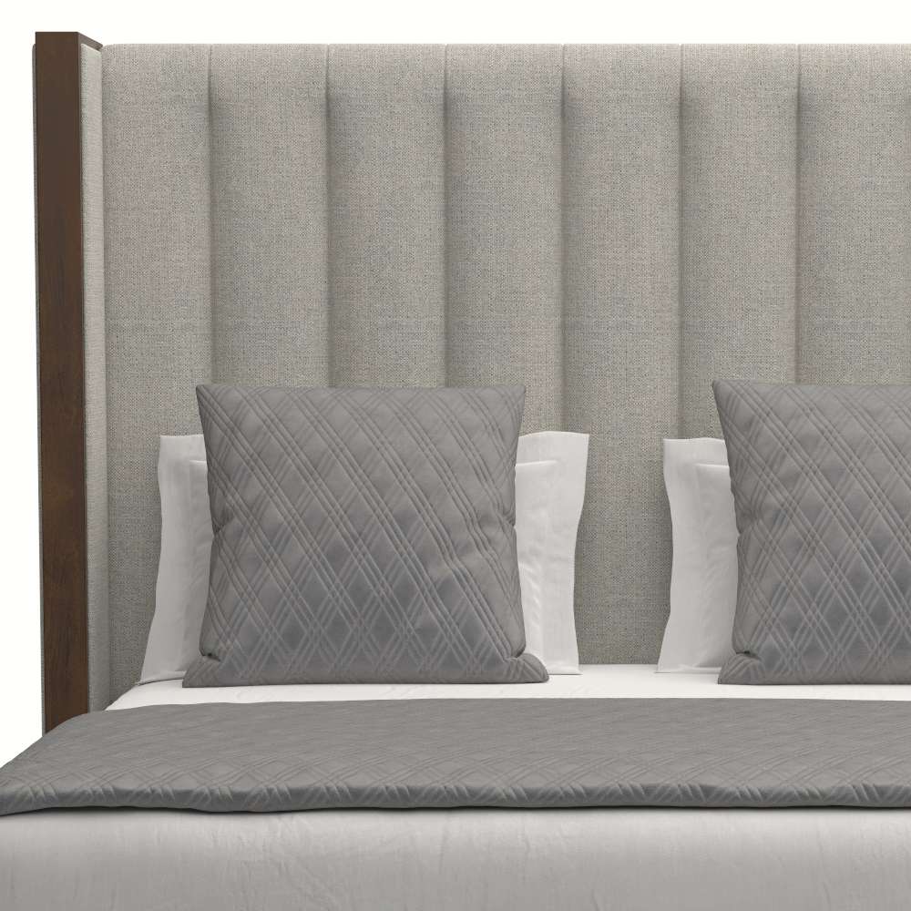 Nativa Interiors - Irenne Vertical Channel Tufted Upholstered Medium Queen Grey Bed - BED-IRENNE-VC-MID-QN-PF-GREY veiw 3