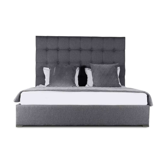Nativa Interiors - Moyra Box Tufted Upholstered Medium King Charcoal Bed - BED-MOYRA-BOX-MID-KN-PF-CHARCOAL veiw 1