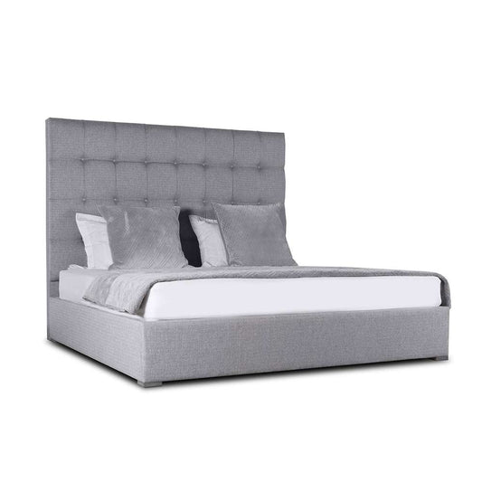 Nativa Interiors - Moyra Box Tufted Upholstered Medium Queen Grey Bed - BED-MOYRA-BOX-MID-QN-PF-GREY veiw 2