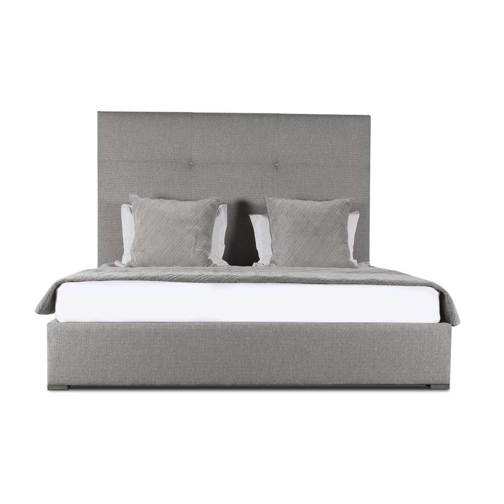 Nativa Interiors - Moyra Simple Tufted Upholstered High Height California King Grey Bed - BED-MOYRA-ST-HI-CA-PF-GREY veiw 1