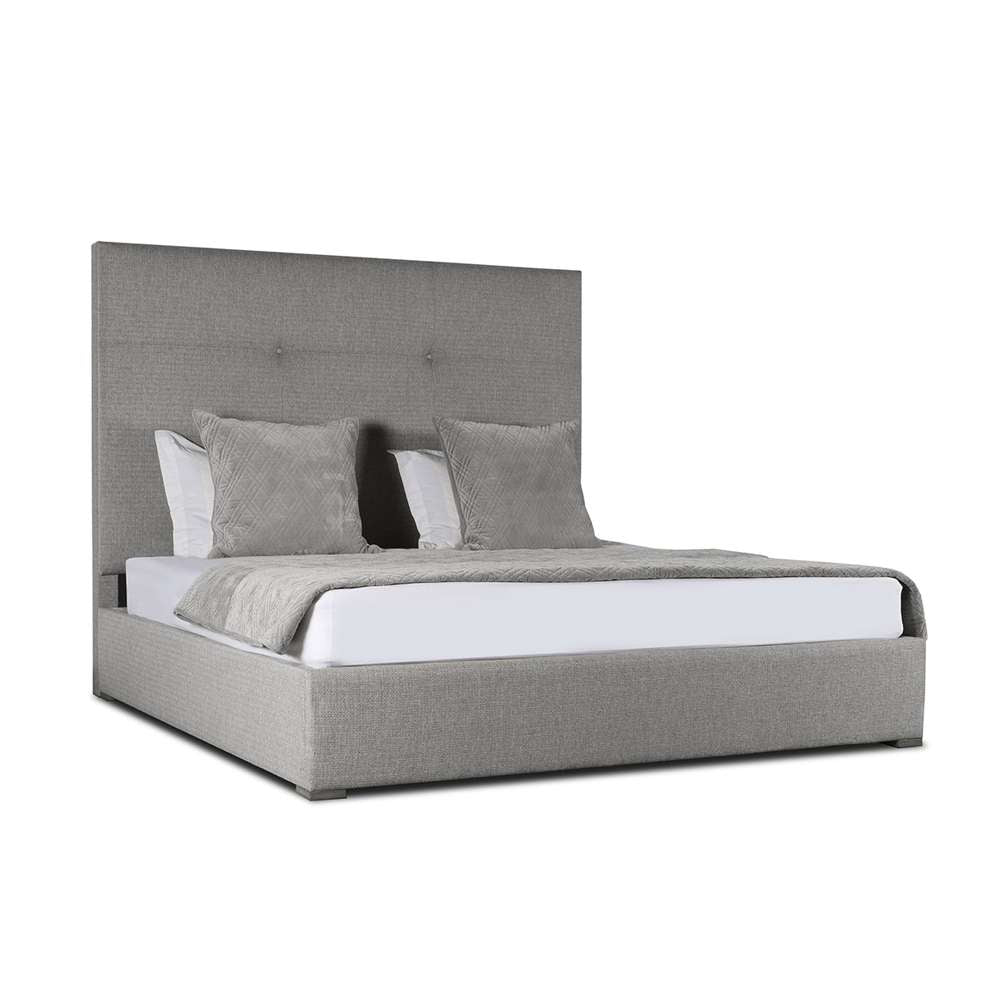 Nativa Interiors - Moyra Simple Tufted Upholstered High Height California King Grey Bed - BED-MOYRA-ST-HI-CA-PF-GREY veiw 2