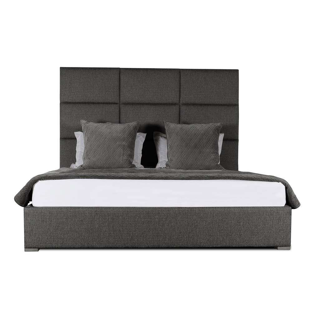 Nativa Interiors - Moyra Square Tufted Upholstered Medium California King Charcoal Bed - BED-MOYRA-SQ-MID-CA-PF-CHARCOAL veiw 1