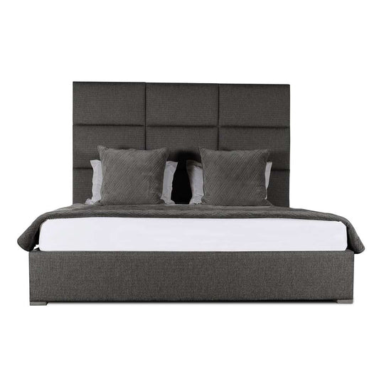 Nativa Interiors - Moyra Square Tufted Upholstered Medium King Charcoal Bed - BED-MOYRA-SQ-MID-KN-PF-CHARCOAL veiw 1