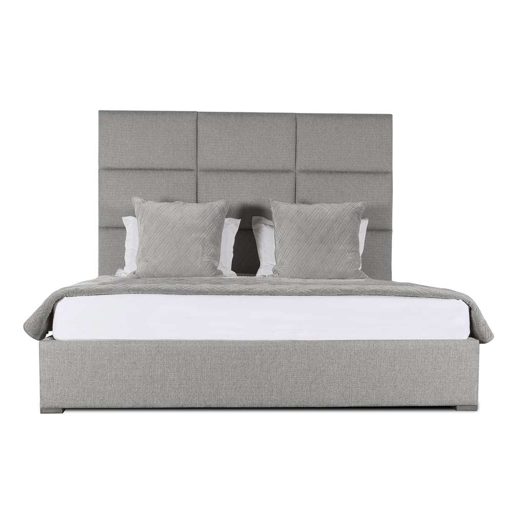 Nativa Interiors - Moyra Square Tufted Upholstered Medium Queen Grey Bed - BED-MOYRA-SQ-MID-QN-PF-GREY veiw 1