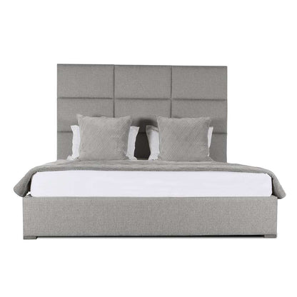 Nativa Interiors - Moyra Square Tufted Upholstered Medium Queen Grey Bed - BED-MOYRA-SQ-MID-QN-PF-GREY veiw 1