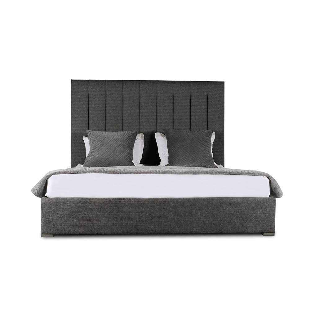Nativa Interiors - Moyra Vertical Channel Tufted Upholstered Medium California King Charcoal Bed - BED-MOYRA-VC-MID-CA-PF-CHARCOAL veiw 1