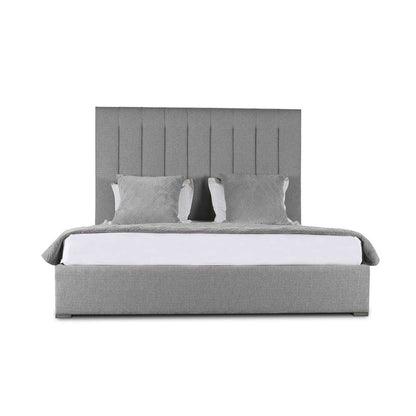 Nativa Interiors - Moyra Vertical Channel Tufted Upholstered Medium Queen Grey Bed - BED-MOYRA-VC-MID-QN-PF-GREY veiw 1