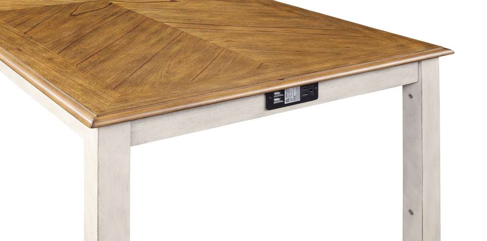 New Classic Furniture - Amy 60in Counter Table and Chairs With Stg (5 Pc) -2 Tone Bisque - D3651-60CS-BSQ veiw 9