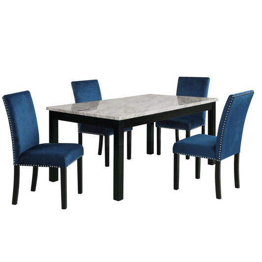 New Classic Furniture - Celeste 64in Dining Table and 4 Chairs - Blue - 40-400B-D4C veiw 1