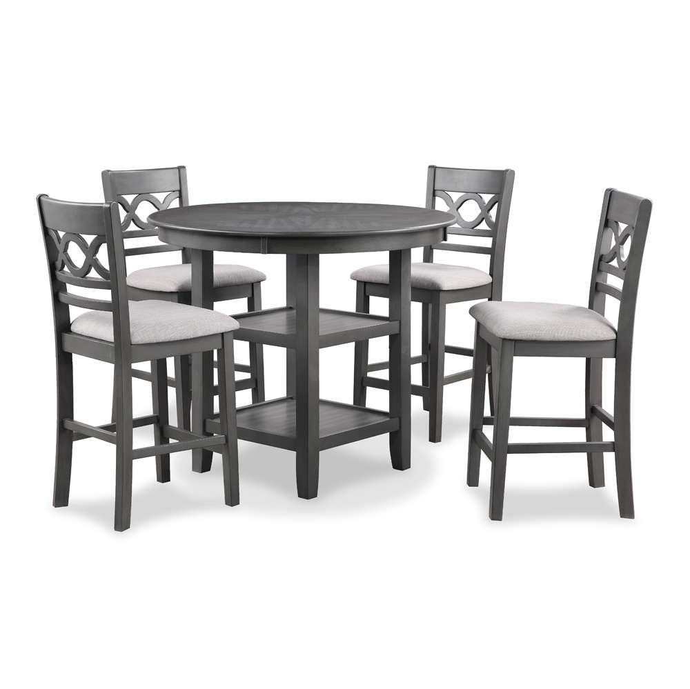 New Classic Furniture - Cori Counter 5 Pc Set-Gray - D1719-52S-GRY veiw 1