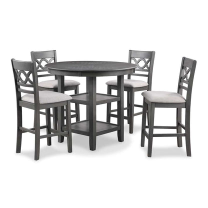 New Classic Furniture - Cori Counter 5 Pc Set-Gray - D1719-52S-GRY veiw 1