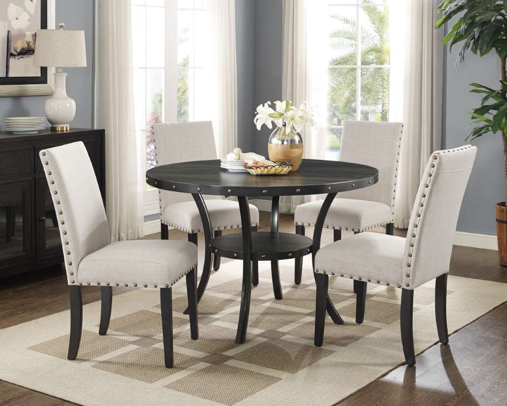 New Classic Furniture - Crispin 48in Round Dining Table and 4 Chairs Natural - 40-162-D4CN veiw 1