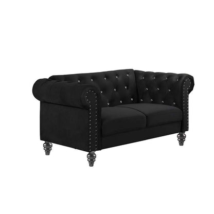 New Classic Furniture - Emma Crystal Loveseat-Black - UKD13-20-BLKC veiw 1