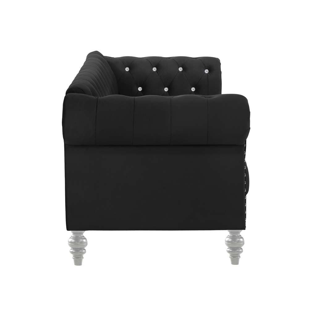 New Classic Furniture - Emma Crystal Sofa-Black - UKD13-30-BLKC veiw 2