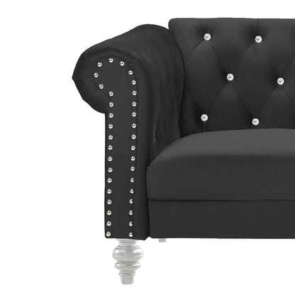 New Classic Furniture - Emma Crystal Sofa-Black - UKD13-30-BLKC veiw 3