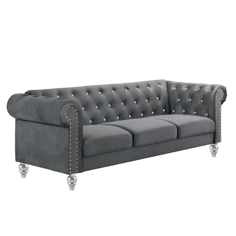 New Classic Furniture - Emma Crystal Sofa-Royal Blue - UKD13-30-BLUC veiw 1