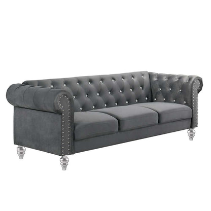 New Classic Furniture - Emma Crystal Sofa-Royal Blue - UKD13-30-BLUC veiw 1