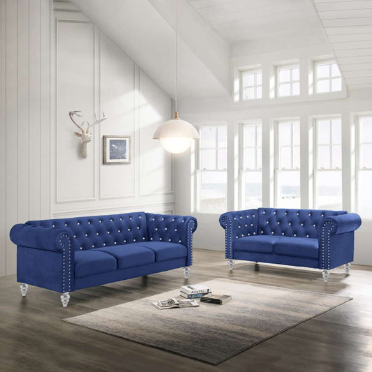 New Classic Furniture - Emma Crystal Sofa / Loveseat - Royal Blue - 20-UKD13CB-2NP veiw 1
