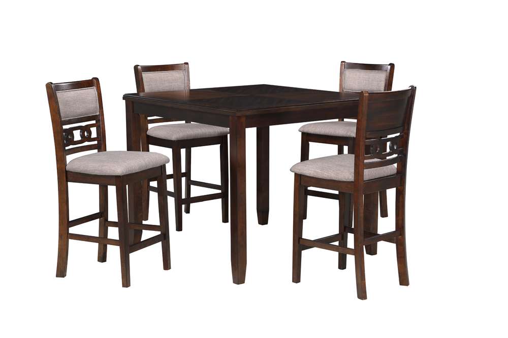 New Classic Furniture - Gia 5Pc 42in Square Counter Table & 4 Chairs-Cherry - D1701-542-CHY veiw 1