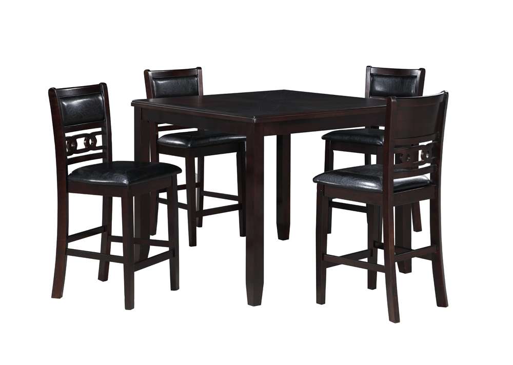 New Classic Furniture - Gia 5Pc 42in Square Counter Table & 4 Chairs-Ebony - D1701-542-EBY veiw 1