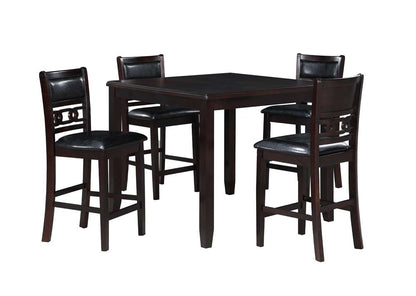 New Classic Furniture - Gia 5Pc 42in Square Counter Table & 4 Chairs-Ebony - D1701-542-EBY veiw 1