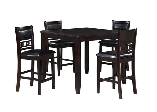 New Classic Furniture - Gia 5Pc 42in Square Counter Table & 4 Chairs-Ebony - D1701-542-EBY veiw 1