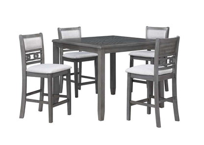 New Classic Furniture - Gia 5Pc 42in Square Counter Table & 4 Chairs-Gray - D1701-542-GRY veiw 1
