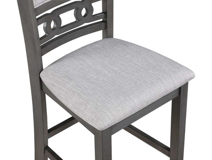 New Classic Furniture - Gia 5Pc 42in Square Counter Table & 4 Chairs-Gray - D1701-542-GRY veiw 3