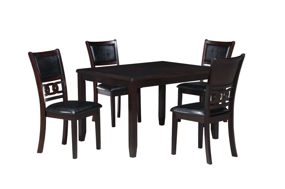 New Classic Furniture - Gia 5Pc 48in Rect. Dining Table & 4 Chairs-Ebony - D1701-548-EBY veiw 1