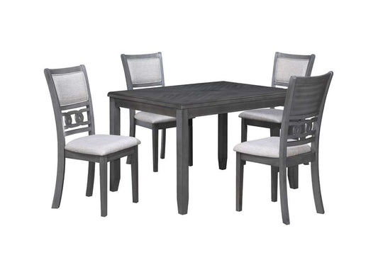 New Classic Furniture - Gia 5Pc 48in Rect. Dining Table & 4 Chairs-Gray - D1701-548-GRY veiw 1
