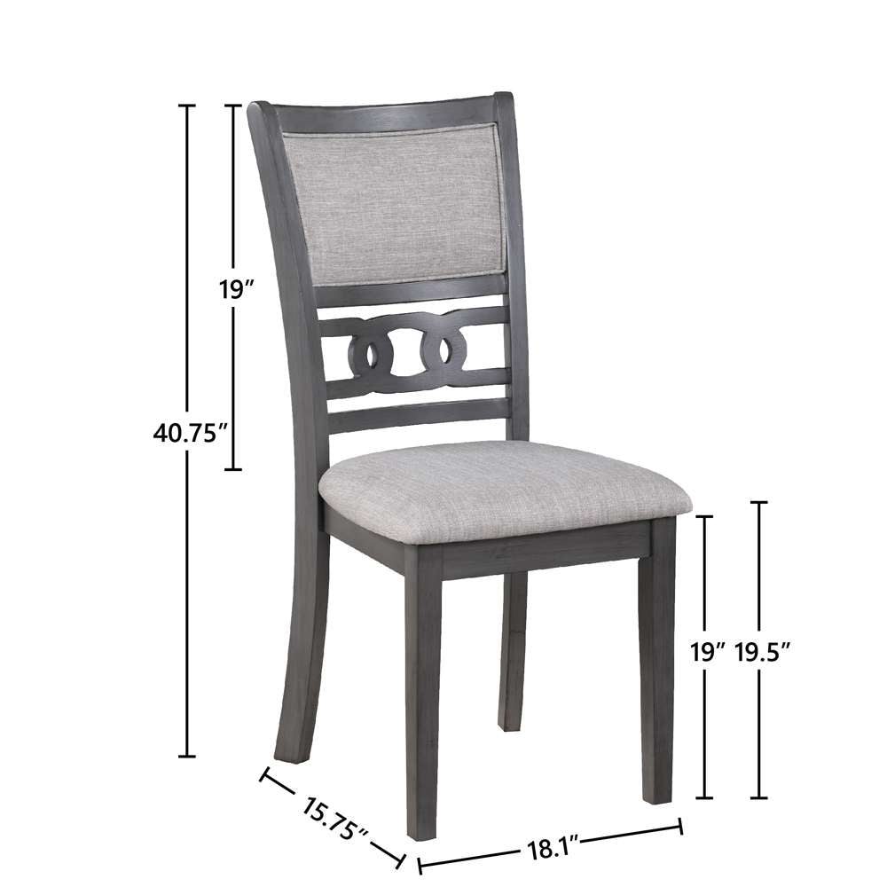 New Classic Furniture - Gia 5Pc 48in Rect. Dining Table & 4 Chairs-Gray - D1701-548-GRY veiw 5