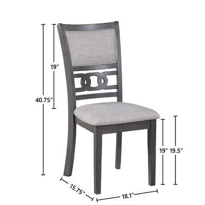 New Classic Furniture - Gia 5Pc 48in Rect. Dining Table & 4 Chairs-Gray - D1701-548-GRY veiw 5