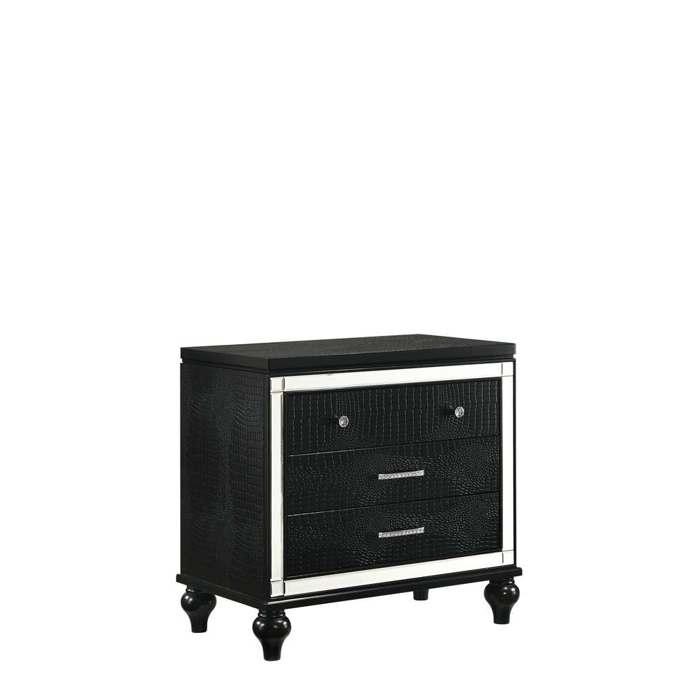 New Classic Furniture - Valentino Nightstand-Black - BA9698B-040 veiw 1