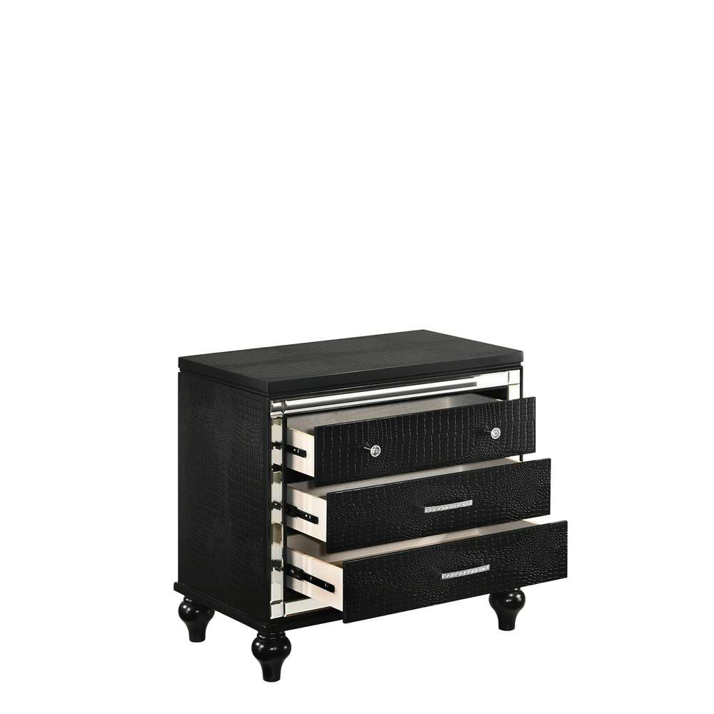 New Classic Furniture - Valentino Nightstand-Black - BA9698B-040 veiw 2