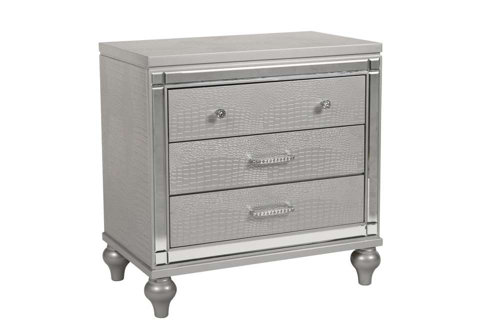 New Classic Furniture - Valentino Nightstand-Silver - BA9698S-040 veiw 1